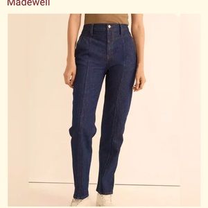 Madewell the perfect vintage straight jeans in Greenhouse Wash seamed version